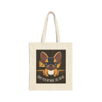 Don't Push My Mum, She's On HRT French Bulldog Canvas Tote Bag — Funny Dog Lover Gift