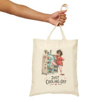 Just Cooling Off Fridge Canvas Tote Bag — Funny Summer Menopause Gift