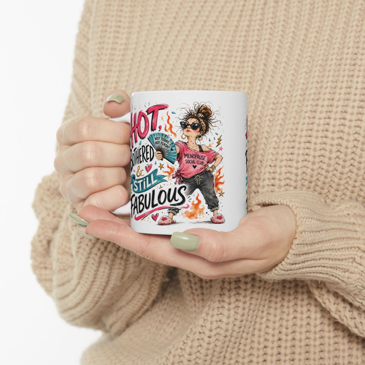 Hot, Bothered & Still Fabulous retro menopause mug