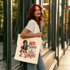 Hot, Bothered & Still Fabulous Retro Canvas Tote Bag — Funny Menopause Gift