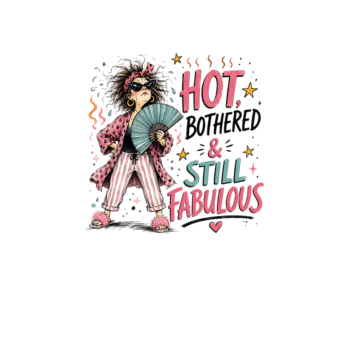 Hot, Bothered & Still Fabulous Retro Canvas Tote Bag — Funny Menopause Gift