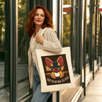 Don't Push My Mum, She's On HRT French Bulldog Canvas Tote Bag — Funny Dog Lover Gift