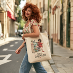 Just Cooling Off Fridge Canvas Tote Bag — Funny Summer Menopause Gift