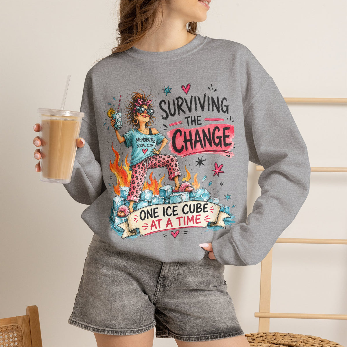 Surviving the Change One Ice Cube at a Time Sweatshirt – Menopause Gift