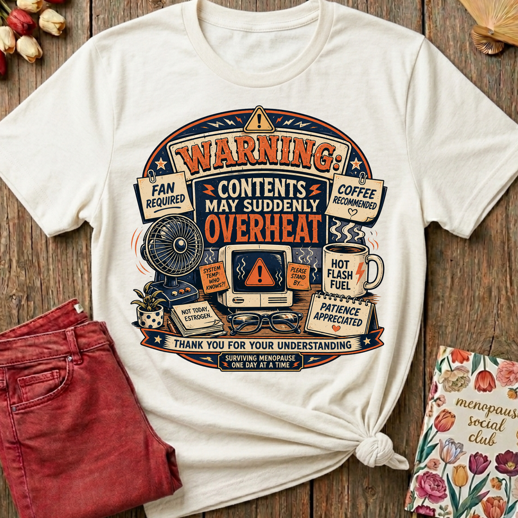 Menopause Social Club Overheating Graphic Tee — Funny Gift
