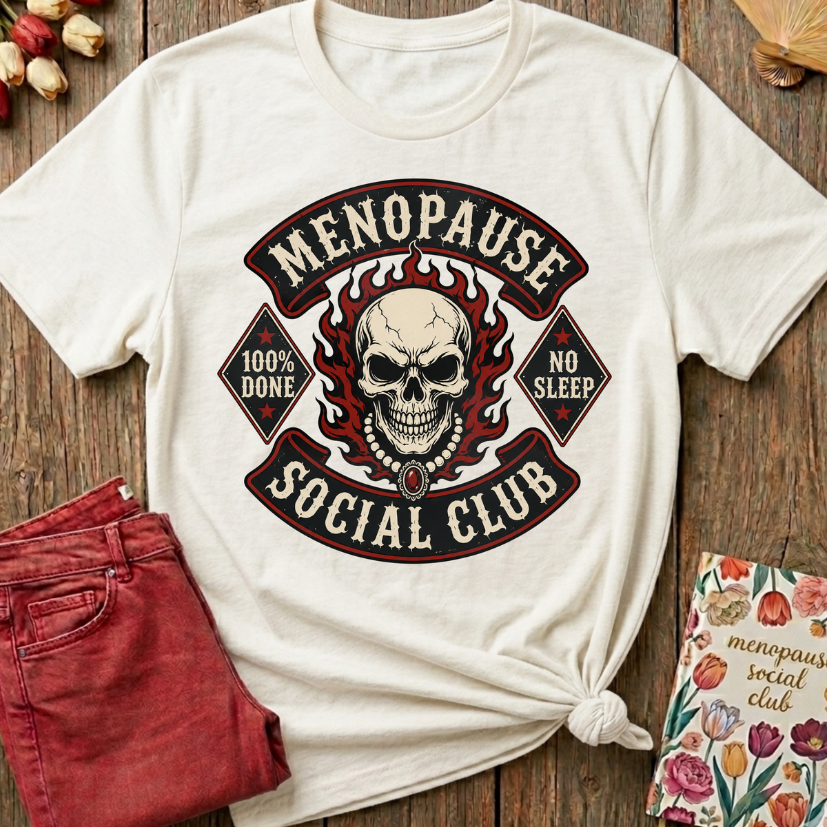 Biker Badge Menopause Social Club Tee