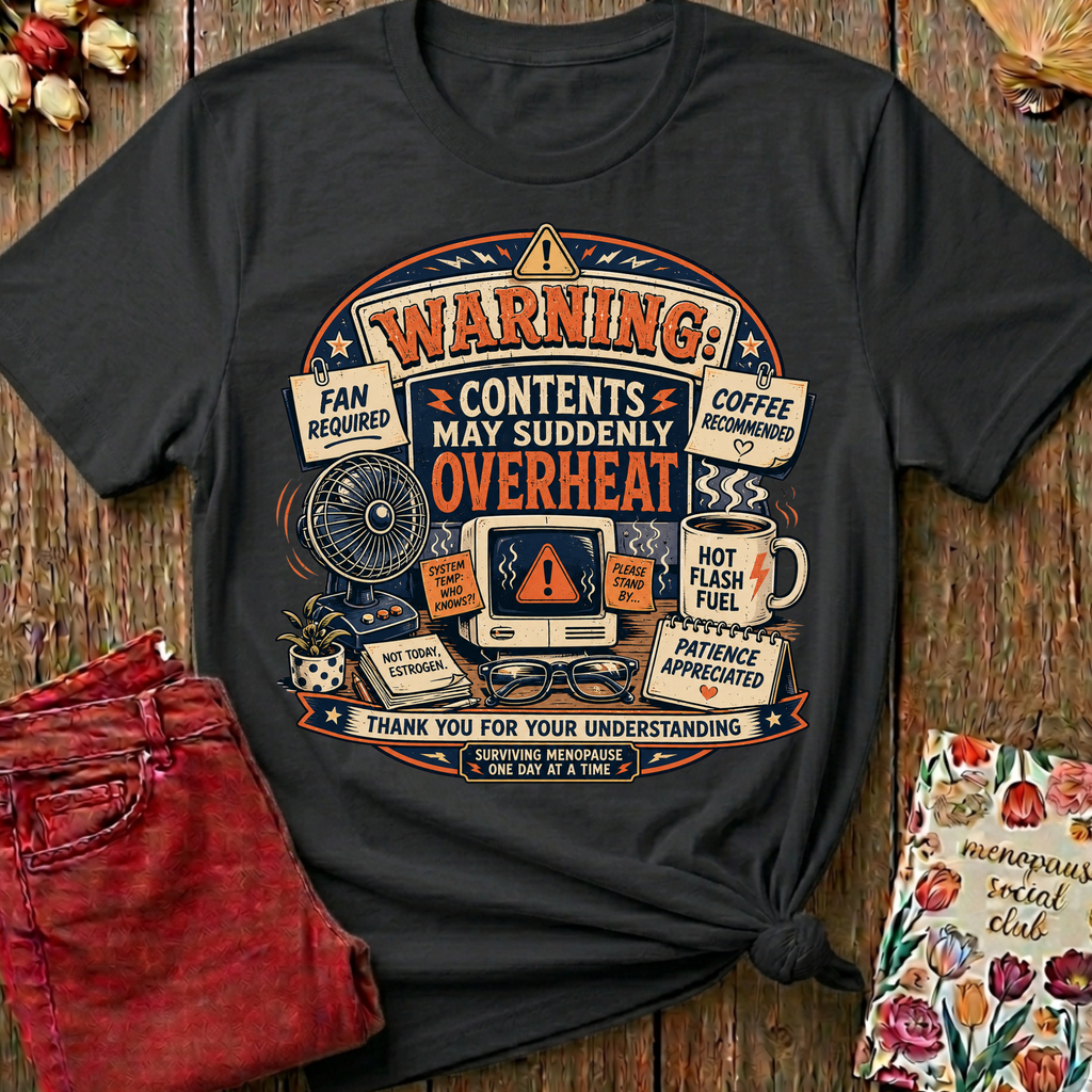 Menopause Social Club Overheating Graphic Tee — Funny Gift