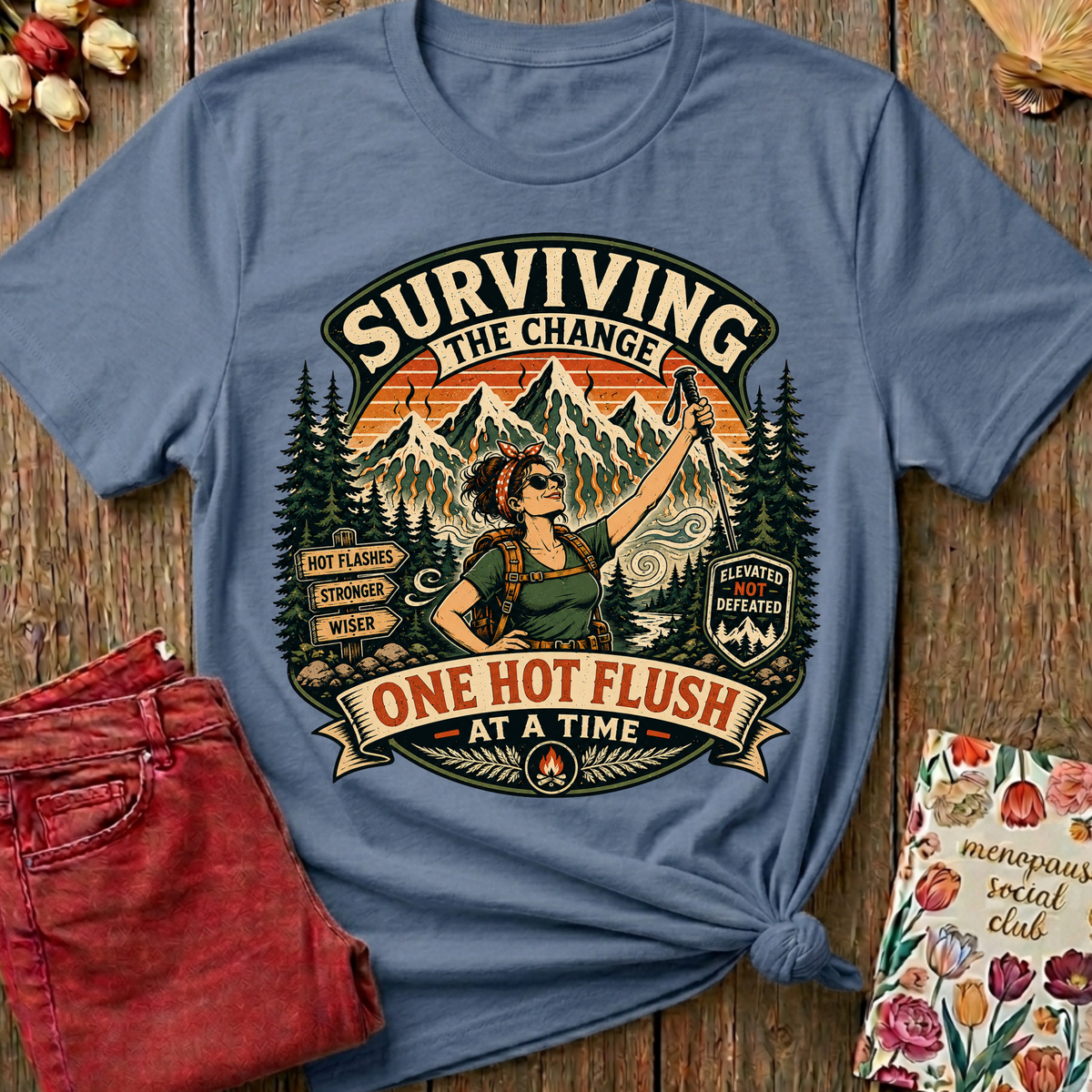 Surviving The Hot Flush Tee — Funny Menopause Gift