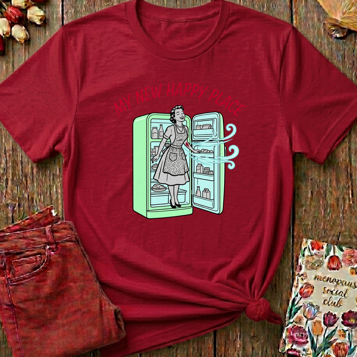 Menopause Social Club Happy Place Graphic Tee — Funny Gift