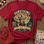 Surviving The Hot Flush Tee — Funny Menopause Gift