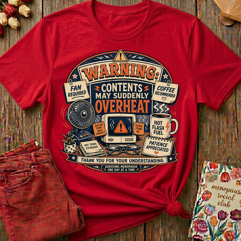 Menopause Social Club Overheating Graphic Tee — Funny Gift